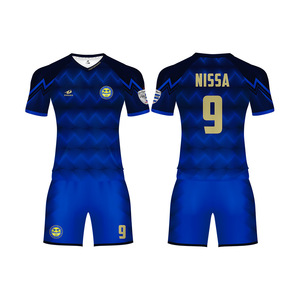 Ultima squadra di calcio blu abbigliamento sportivo da uomo maglia da calcio nome sublimato personalizza la tua maglia da calcio - Product Image 4