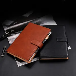 Hot Sale PU Kulit Logam Tombol Notebook Kustom Buku Harian