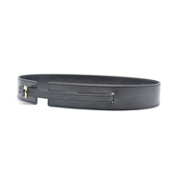 Carosung Custom Black Oil Wax PU Leder Mode 38mm Damen Taillen gürtel mit Gold D Ring Schnallen für Kleid