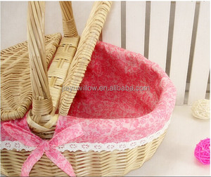 Panier de pique-nique en osier, contenant fait à la main, vide, avec couvercles, pour la nourriture, 1 pièce - Product Image 6