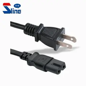 NEMA 1-15P USA Terpolarisasi 2 Pin Plug untuk Terpolarisasi IEC C7 Gambar 8 Wadah Kabel Listrik