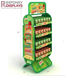 Sàn kim loại đứng <span class=keywords><strong>Rack</strong></span> hiển thị với giỏ và biểu ngữ hàng đầu cho Snack bao bì chip kẹo mì ăn liền Sử dụng bán lẻ - Product Image 4