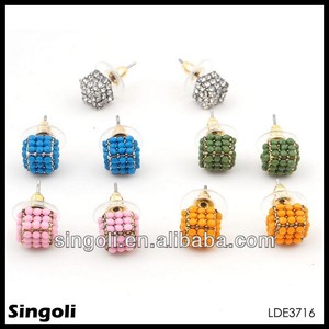 lindo con cuentas de diamante stud <span class=keywords><strong>pendiente</strong></span> para los niños - Product Image 1