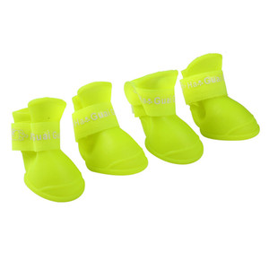 <span class=keywords><strong>Botas</strong></span> de goma antideslizantes para cachorros, zapatos impermeables de lluvia para mascotas, 4 unids/lote - Product Image 4