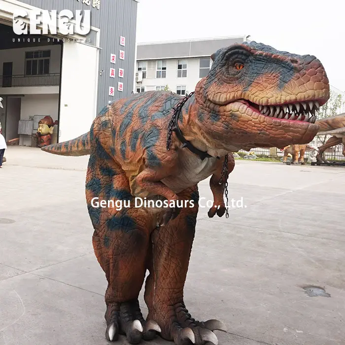 Kostum Dinosaurus Berjalan Taman Hiburan Dewasa