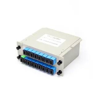 Rack Mount Plc Splitter Hộp ABS Đầu Nối SC UPC Loại Cassette 1X16 Bộ Tách Sợi Quang