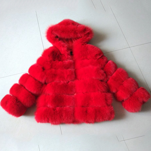 Moda nuevo estilo al por mayor chaqueta de piel de zorro genuina personalizada/sexo mujeres invierno rojo abrigo de piel de zorro Real - Product Image 3