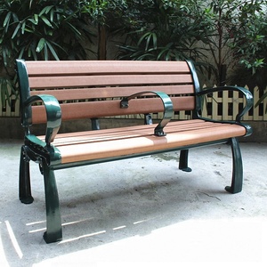 Recycled <strong>Plastic</strong> and Cast Aluminum Park <strong>Bench</strong> with Intermediate Armrest - Product Image 4