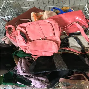 Big and color used handbag good quality used bags mix with used clothes for sale