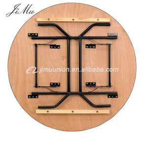 KHÁCH SẠN Wedding Party Bàn Tiệc Cưới Tiệc Sự Kiện Ván Ép Vòng Gấp Bàn <span class=keywords><strong>PVC</strong></span> Cạnh Để Bán - Product Image 4