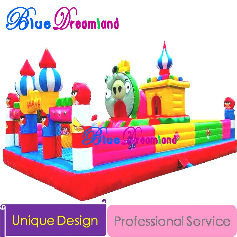 Inflable de dibujos animados Azul dreamland Alta ovejas Felices diapositiva gorila Inflable castillo inflable