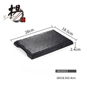Assiettes à dîner jetables, rectangulaires en <span class=keywords><strong>plastique</strong></span> noir, bon marché, 12 pièces - Product Image 3