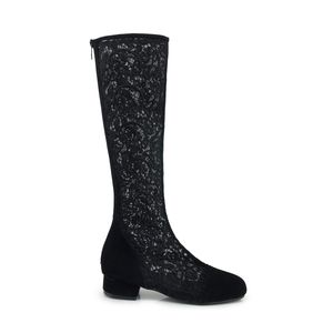 Las mujeres al por mayor <span class=keywords><strong>de</strong></span> la fábrica <span class=keywords><strong>de</strong></span> caucho grueso bajo rodilla botas tacón hueco cremallera botas por la rodilla - Product Image 3