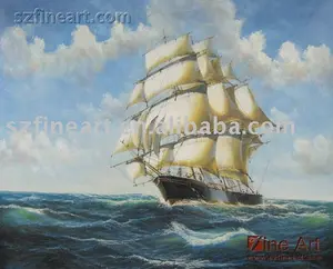 Ocean waves, sailboat oil paintings