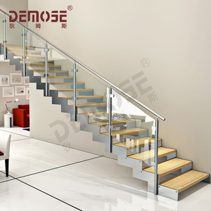 Diseños de <span class=keywords><strong>Escaleras</strong></span> Interiores en Forma de L de Acero y <span class=keywords><strong>Madera</strong></span>, Escalera Residencial Nueva, Moderna, Elegante y Sofisticada - Product Image 3