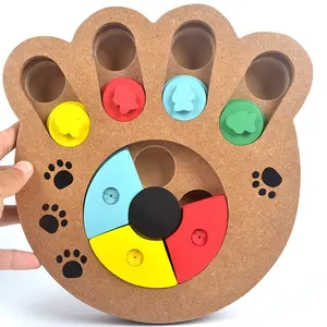 Brinquedo educativo de alta qualidade para cães de estimação, quebra-cabeça de madeira, brinquedo multifuncional interativo para alimentação de animais de estimação