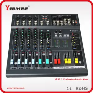8 canales profesional de Audio Mini mezclador de sonido consola YM80 - YARMEE