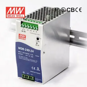 WDR-240-24 AC-DC 24V 240W DIN RAIL 180~550VAC wide input Industrial ORIGINAL MEAN WELL SWITCHING POWER SUPPLY