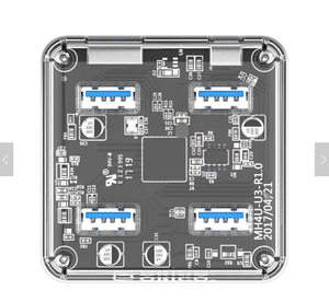 ORICO HUB <span class=keywords><strong>USB</strong></span> 3.0 4 Cổng Trong Suốt Cho Máy Tính Để Bàn/Máy Tính Xách Tay Với Cáp Dữ Liệu 30 / 100 CM Hỗ Trợ Nguồn Điện Micro <span class=keywords><strong>USB</strong></span> Ngoài - Product Image 3