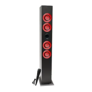 LOA Grosir Speaker Menara Kayu 20W, Nirkabel Suara Surround 2.1 Sistem Teater Rumah