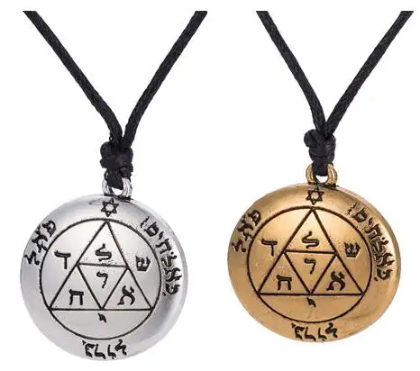 Colgante de plata tibetana o oro, Talismán, amuleto, el tercer ACLE culo de mars key de solomon, collar con sello, venta al por mayor
