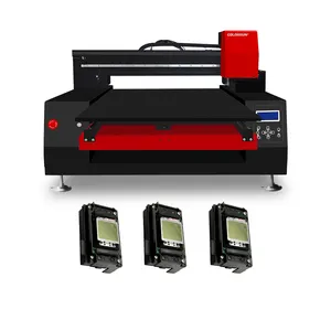 2020 new arrival 3 heads inkjet a2 6090 uv flatbed printer for Epson XP600 printhead for varnish printing