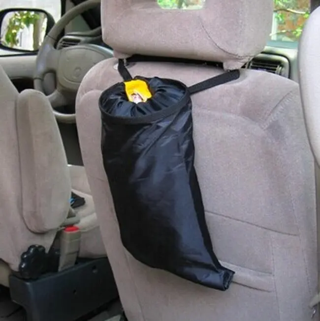 de piel sintética Bolsas de basura para coche plegable elegante bolsa de basura para interior de coche reutilizable para oficina o inodoro resistente al agua