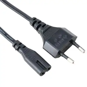 Güç uzatma kablosu ile fiş 2 Pin ab C7 Laptop güç kablosu toptan fiyat ucuz Ac Pc siyah PVC 220V ev aletleri bakır