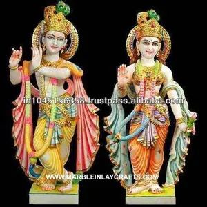 Marmo Radha Krishna Statua con Colori Radha Krishna Idoli