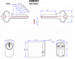 Cilindro de media cerradura ovalado grande de latón macizo de cromo satinado de Australia de alta calidad - Product Image 5