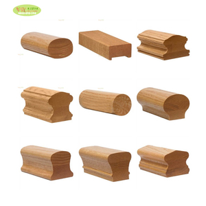 Pasamanos de madera maciza para muebles del hogar, pasamanos de escalera de madera de roble rojo - Product Image 3
