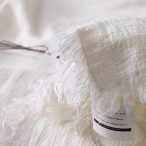 Ngà lanh lanh Chăn với rìa cạnh tùy chỉnh kích thước mô hình rắn dệt kỹ thuật vải lanh nặng phong cách đồng bằng - Product Image 5