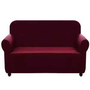 Cubierta de sofá de Spandex sofá muebles Protector Jacquard elástico Anti-arrugas resistente al deslizamiento impresión sólida cubierta de sofá