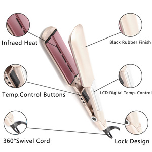 Ceramic Tourmaline Flat <strong>Iron</strong> <strong>Professional</strong> PTC <strong>Steam</strong> Hair Straightener Flat <strong>Iron</strong> Infrared Ceramic Tourmaline Flat <strong>Iron</strong> - Product Image 4