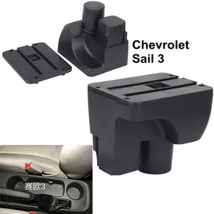 Accoudoir neuf en silicone pour Chevrolet Sail 3, boîte de rangement de repose-bras à recharge USB, avec Double couche, support de gobelet central, accessoires pour cendrier 15-2018