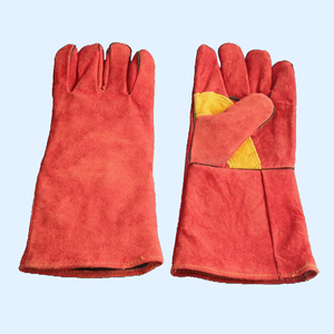 Guanti da Saldatura Economici in Pelle Bovina Dorata da 14 Pollici - Product Image 3