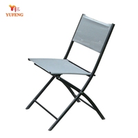 Ensemble de chaises pliantes d'extérieur et table en verre trempé