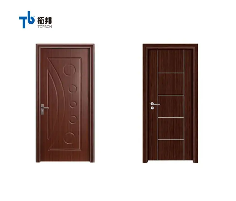 full set pvc wood door with frame in china with high quality