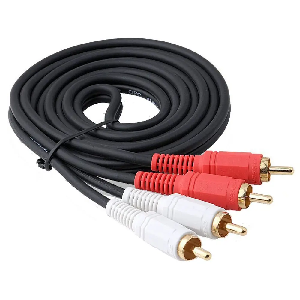 Choseal Q-401 cable 2 RCA to AV 2 RCA Audio Adapter for DVD/CD/speaker 1.5m/1.8m/3m/5m/10m/15m cable