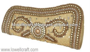 Lowellcraft Hand Embroidery Satin Evening <b>Wedding</b> <b>Clutch</b> Purse - Product Image 2