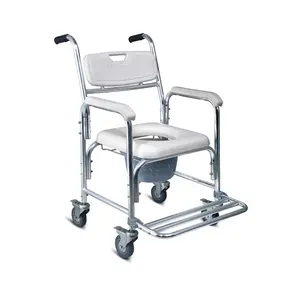 浴室医疗安全家庭护理手动淋浴马桶便车座椅带轮子