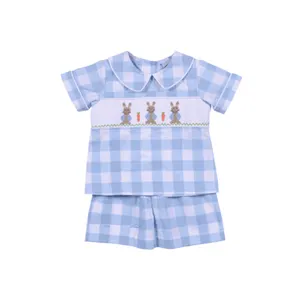 Gadis Paskah Pakaian Anak-anak Pakaian Set Kelinci Bordir Pakaian Bayi Baru Lahir Boutique Pakaian