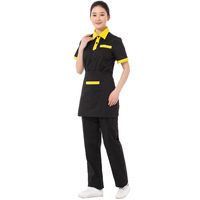 Uniforme de serveur unisexe au design personnalisé, uniforme classique de nettoyage pour personnel de service de restaurant