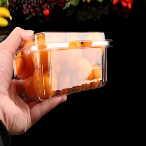 Blister Packaging Clear 175x135x75mm Plastic Clamshell Food Containers For Blueberry Cherry Strawberry Fruit BOX