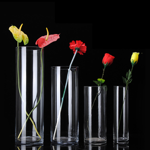 <span class=keywords><strong>Jarrones</strong></span> de vidrio transparente para decoración del hogar, jarrón de flores de vidrio soplado para boda, venta al por mayor - Product Image 3