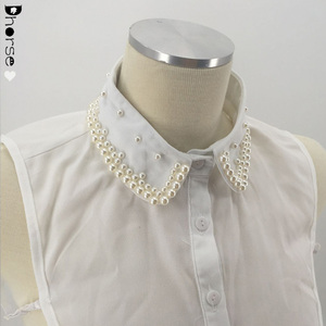 Nuevos diseños, camisa blanca elegante, cuello desmontable con cuentas de perlas para Decoración - Product Image 1