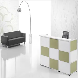 Modern Customized Panel Office Furnitures Melamine MFC Front Desk Reception Table