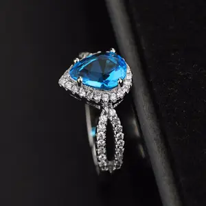 Atacado multi safira pedra preciosa jóias valor puro esterlina 925 italiano anel de prata design com pedra azul para a menina