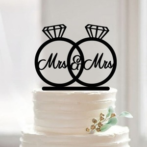 Mrs and Mrs <span class=keywords><strong>Gay</strong></span> wedding cake Topper acrylic media <span class=keywords><strong>Gay</strong></span> wedding cake Topper for wedding decoraton - Product Image 1
