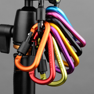 Custom Bulk Cheap Locking Carabiner Mini D Ring / shaped carabiner for dog leash